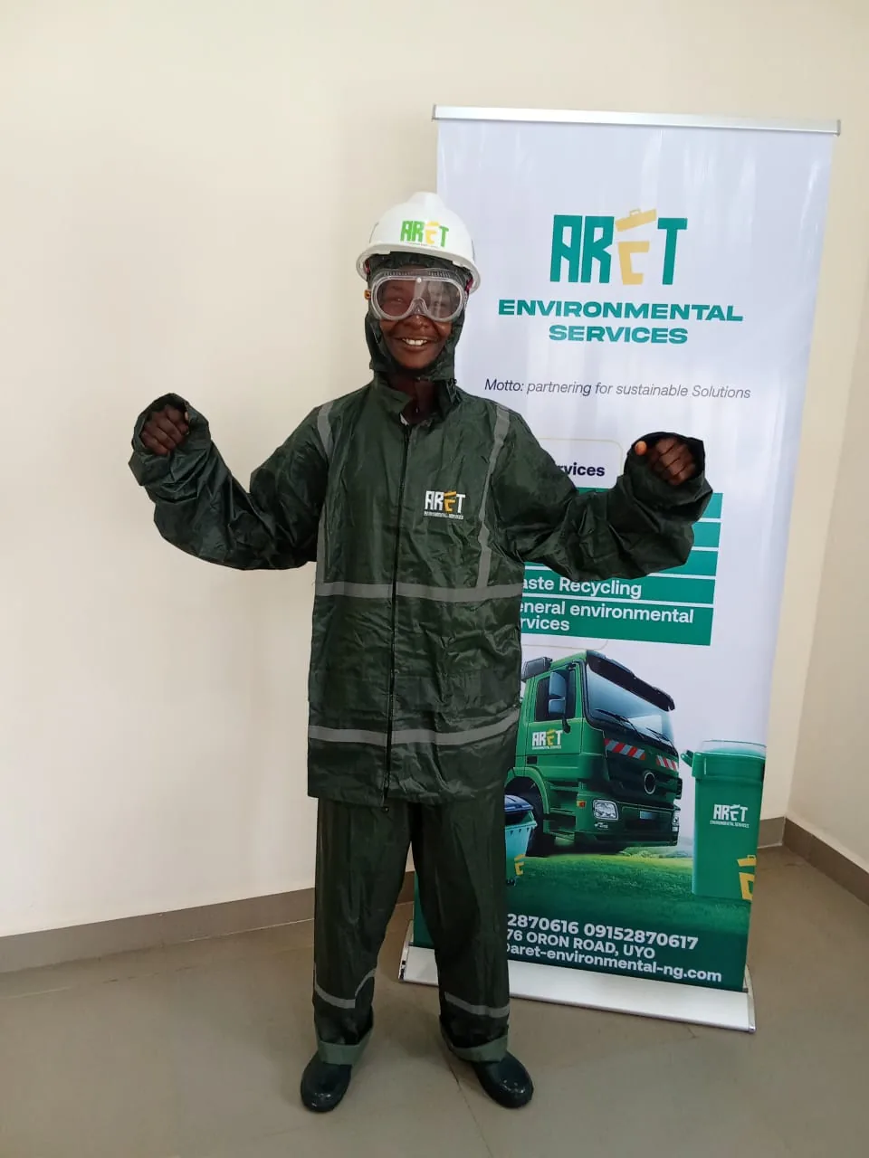 ARET field worker in protective equipment